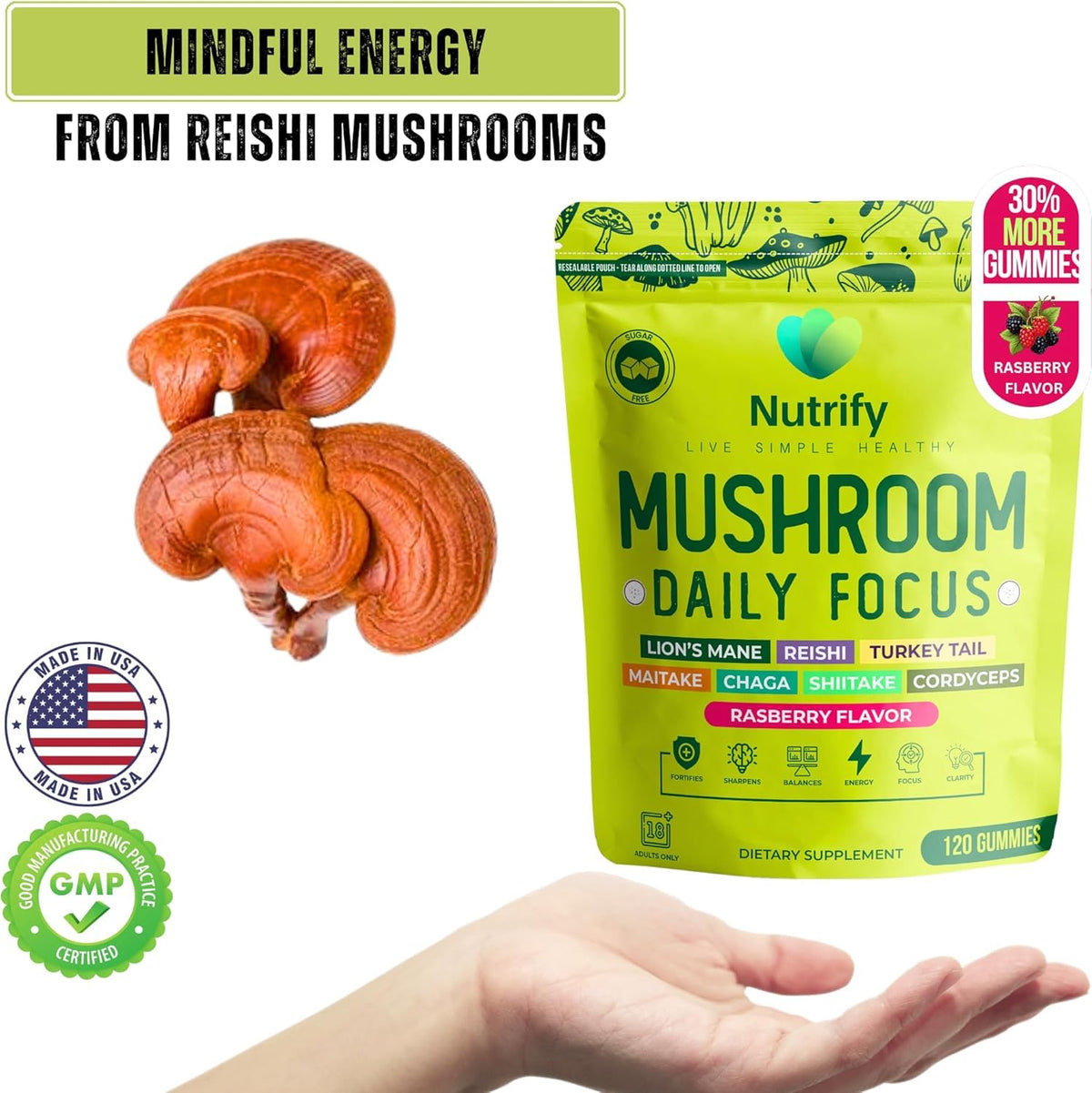 Étiquette du pot de gummies Nutrify