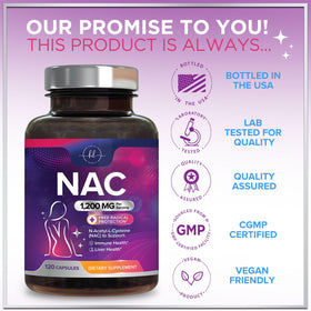 Étiquette du pot de NAC 1200 mg de Hello Lovely!