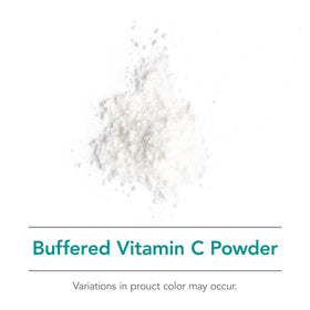 Étiquette du pot de poudre de vitamine C tamponnée Allergy Research Group