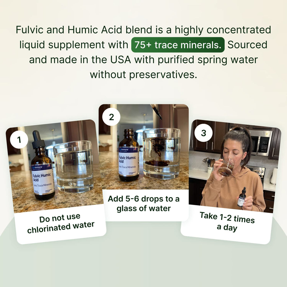 Étiquette du produit AgeImmune Acide Fulvique et Humique 500 mg