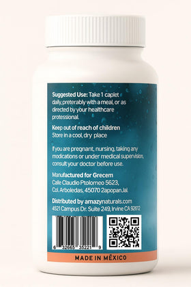 Étiquette du produit Amazy Naturals Acide Hyaluronique 860mg