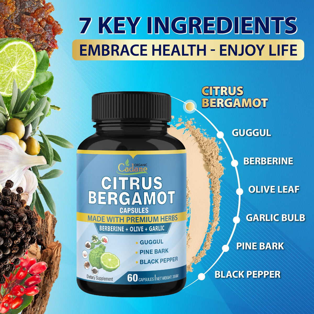 Étiquette du produit Bergamote Citrus Organic Cadane