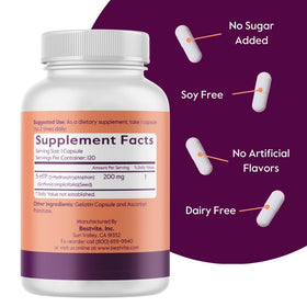 Étiquette du produit BESTVITE 5-HTP 200mg