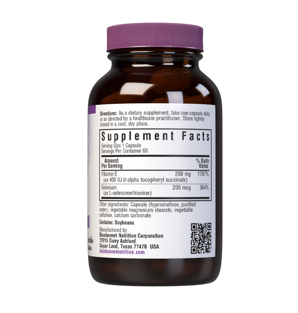 Étiquette du produit BlueBonnet E-400 IU Plus Sélénium