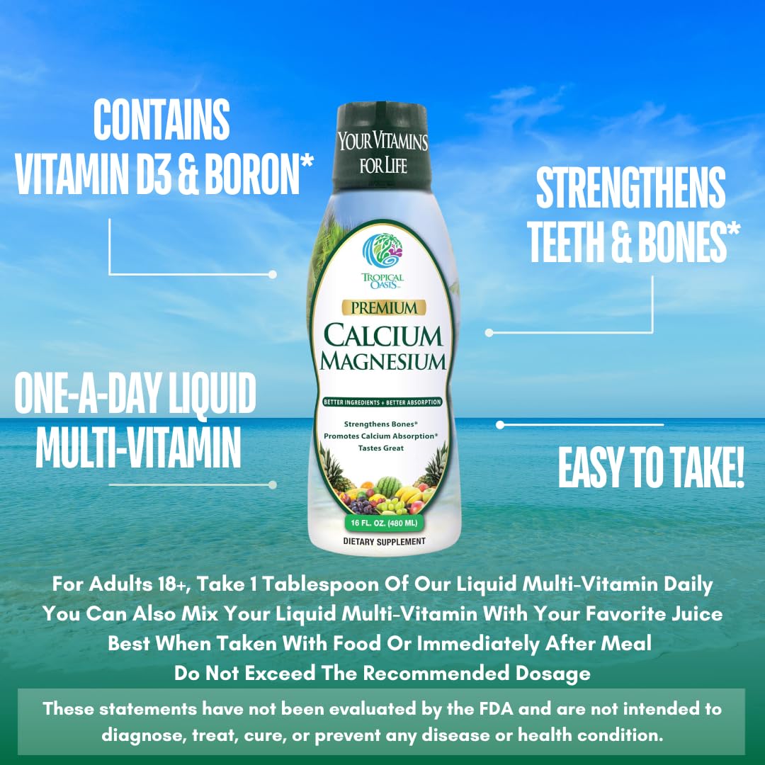 Étiquette du produit Calcium Liquide Tropical Oasis