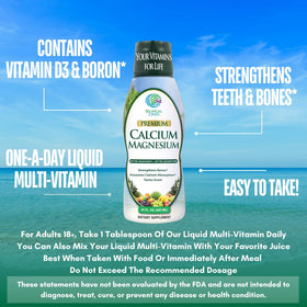 Étiquette du produit Calcium Liquide Tropical Oasis