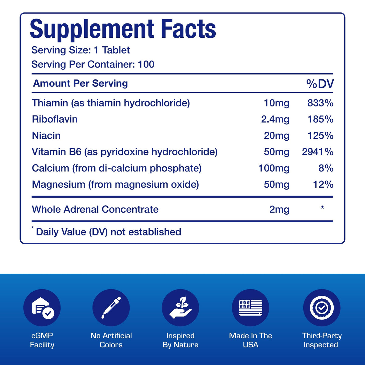 Étiquette du produit Calcium Magnésium B6 Anabolic Laboratories