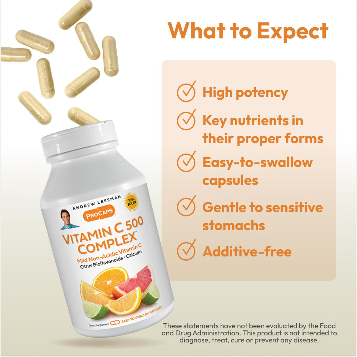 Étiquette du produit Complexe de Vitamine C 500
