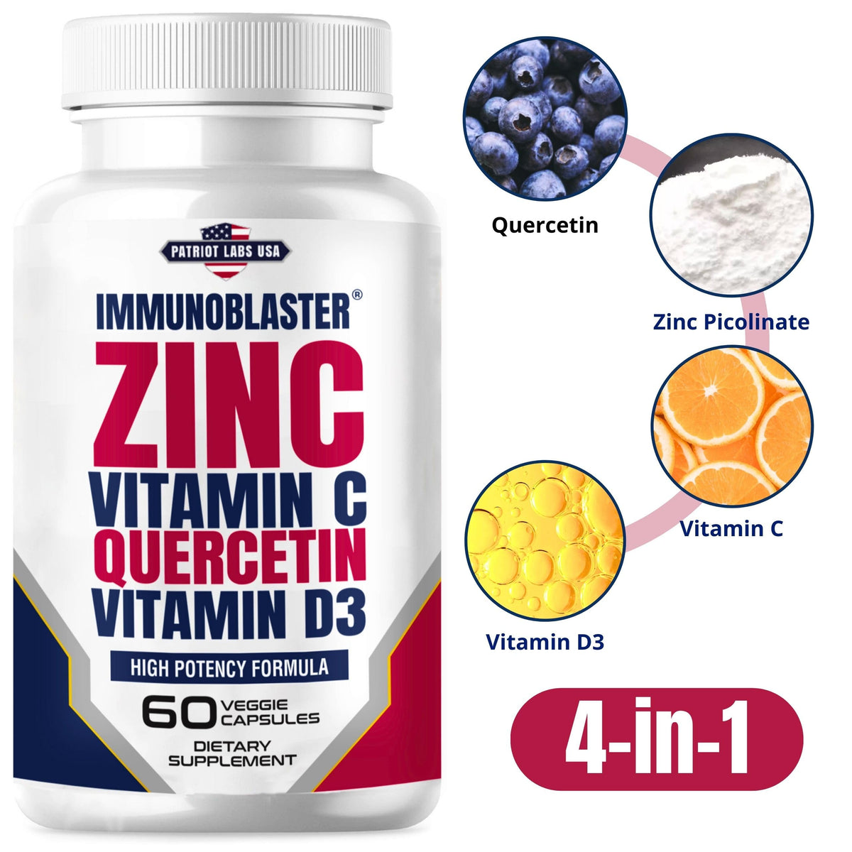 Étiquette du produit daily wellness BLASTER Zinc Quercétine Vitamine C