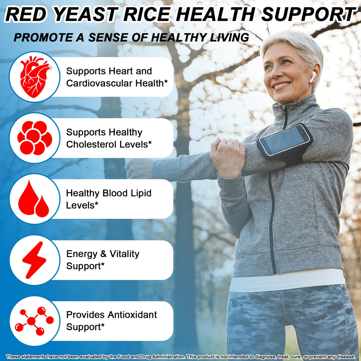 Étiquette du produit de riz rouge avec CoQ10 AMENQ hHEALTH 150g