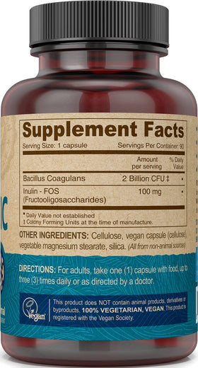 Étiquette du produit DEVA Probiotiques Végétaliens