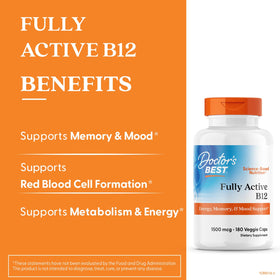 Étiquette du produit Doctor's BEST Vitamine B12 Methylcobalamine