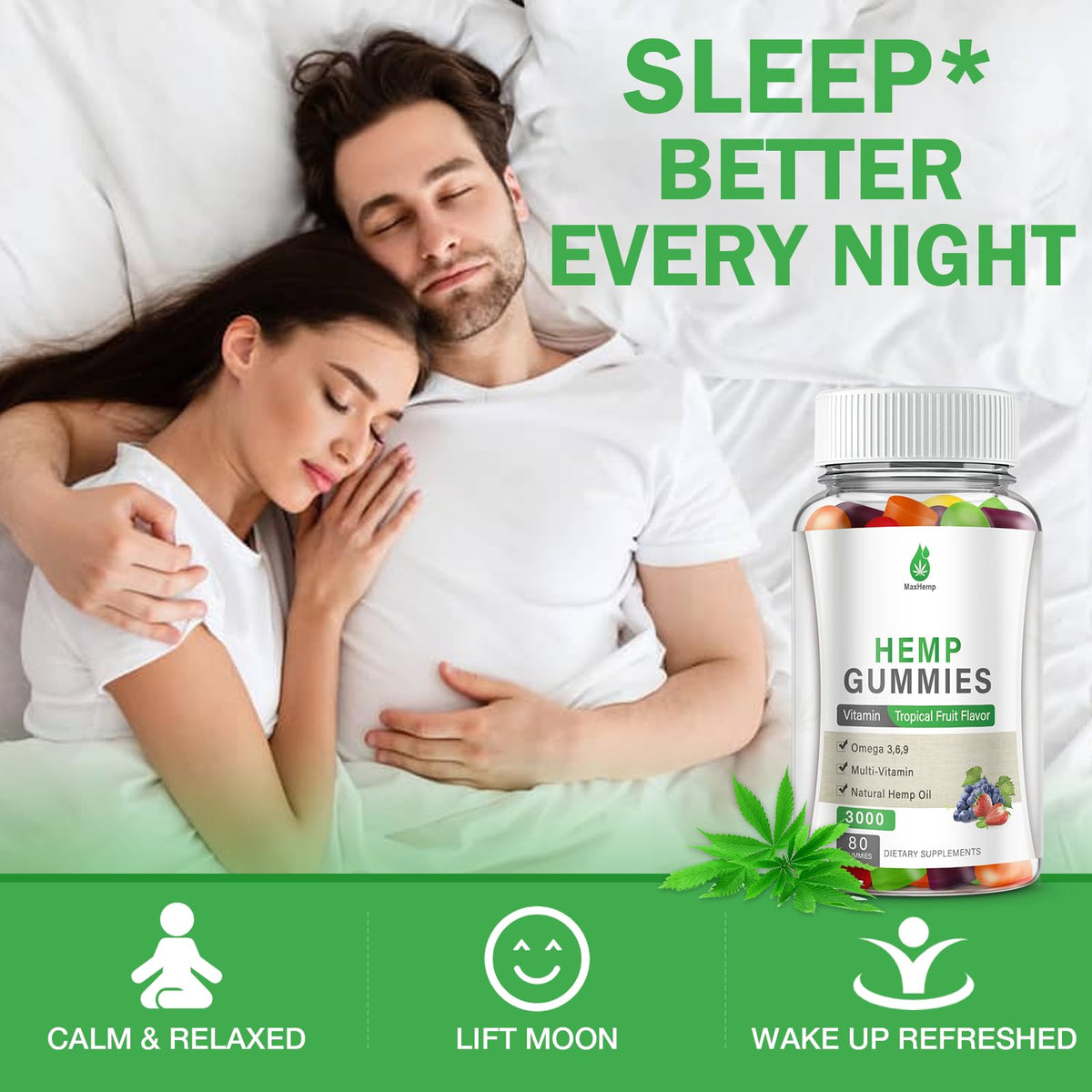 Étiquette du produit MaxHemp avec ingrédients naturels