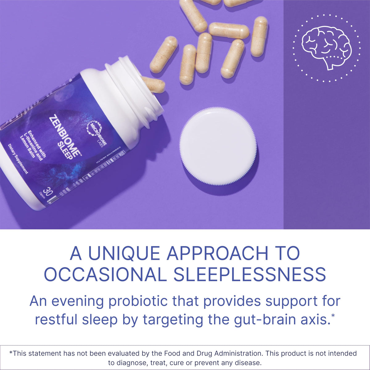 Étiquette du produit Microbiome Labs Zenbiome Sleep