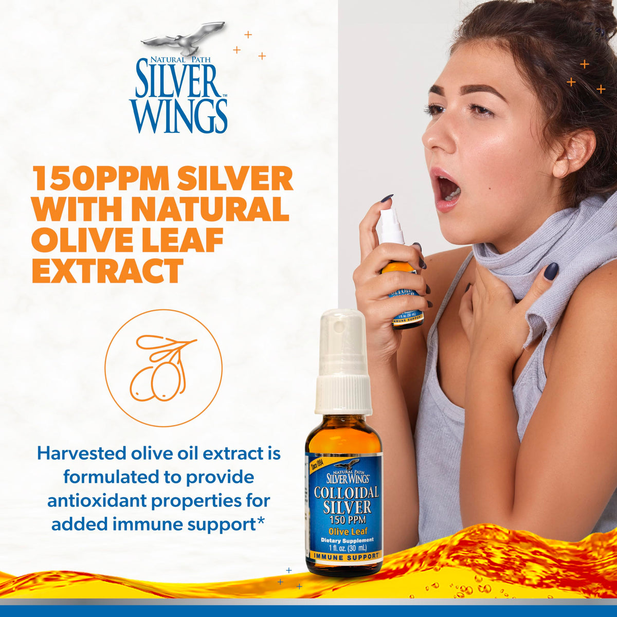 Étiquette du produit Natural Path Silver Wings Colloidal Silver 150ppm