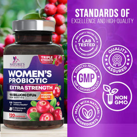 Étiquette du produit Nature's Nutrition Probiotiques Femme