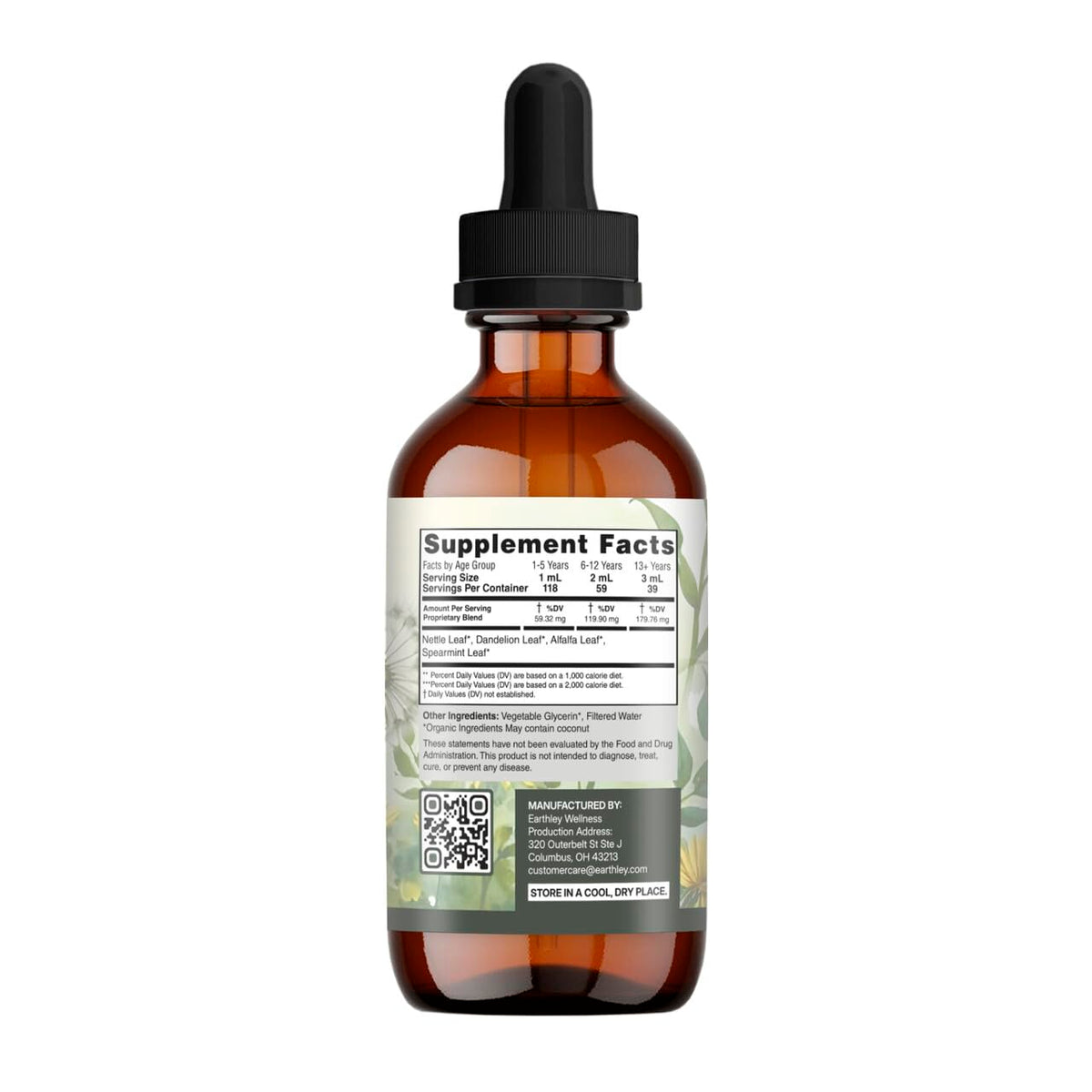 Étiquette du produit Nourish Me Naturally d'Earthley Wellness