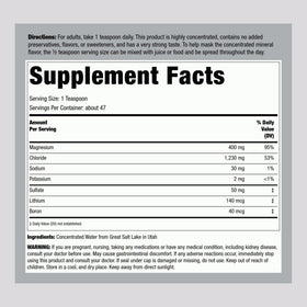 Étiquette du produit Piping Rock Magnésium Liquide Ionique 400 mg