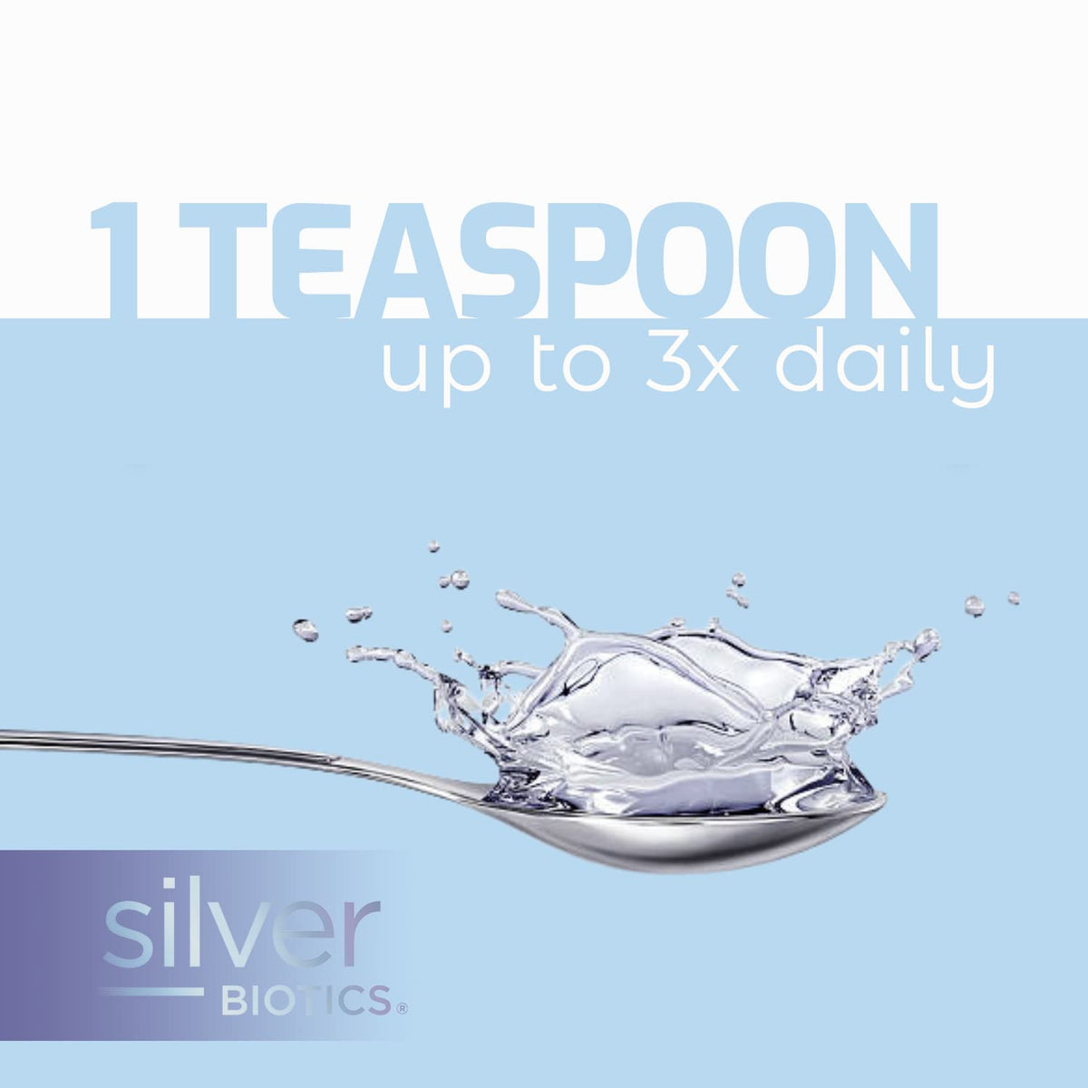 Étiquette du produit Silver Biotics avec détails de composition