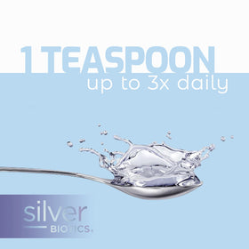 Étiquette du produit Silver Biotics avec détails de composition
