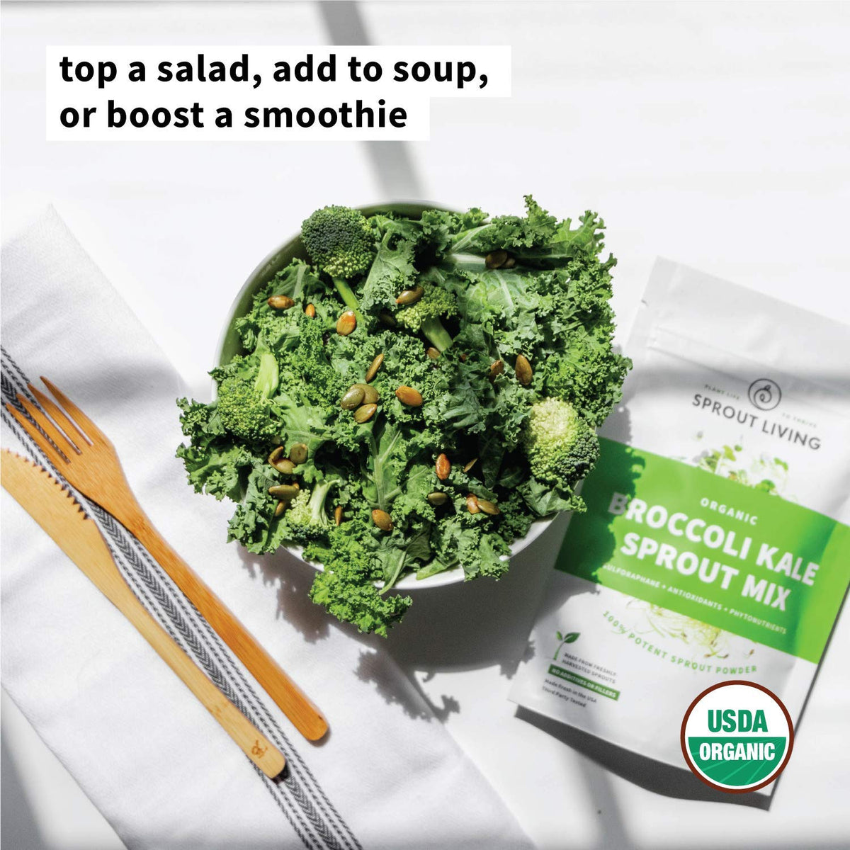 Étiquette du produit Sprout Living avec informations nutritionnelles