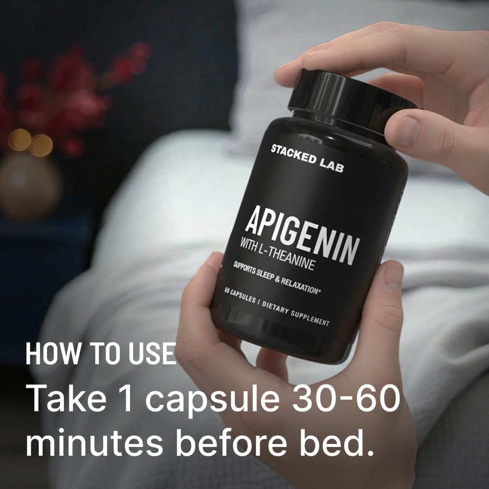 Étiquette du produit STACKED LAB Apigenin et L-Theanine