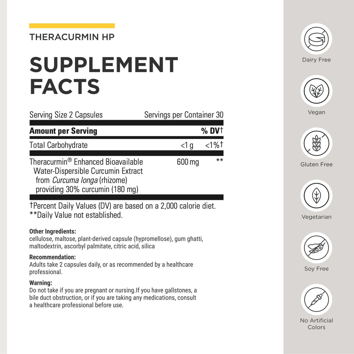 Étiquette du produit Theracurmin HP d'Integrative Therapeutics