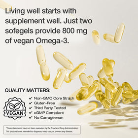 Étiquette du produit VEGEPOWER Omega 3 Végétalien