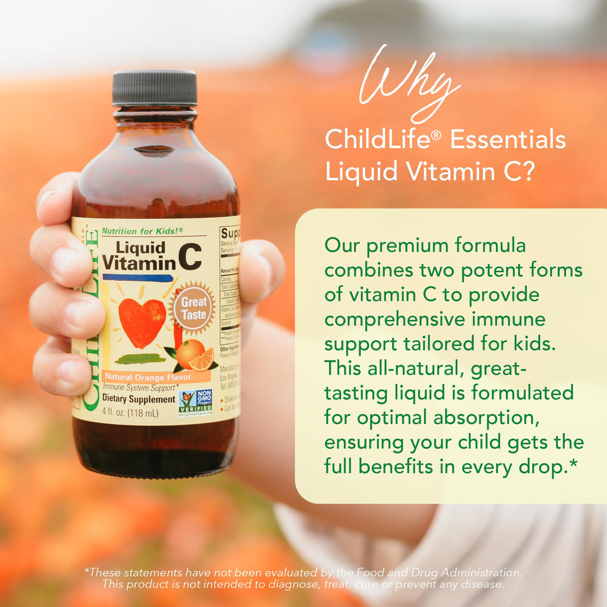 Étiquette du produit vitamine C liquide CHILDLIFE ESSENTIALS
