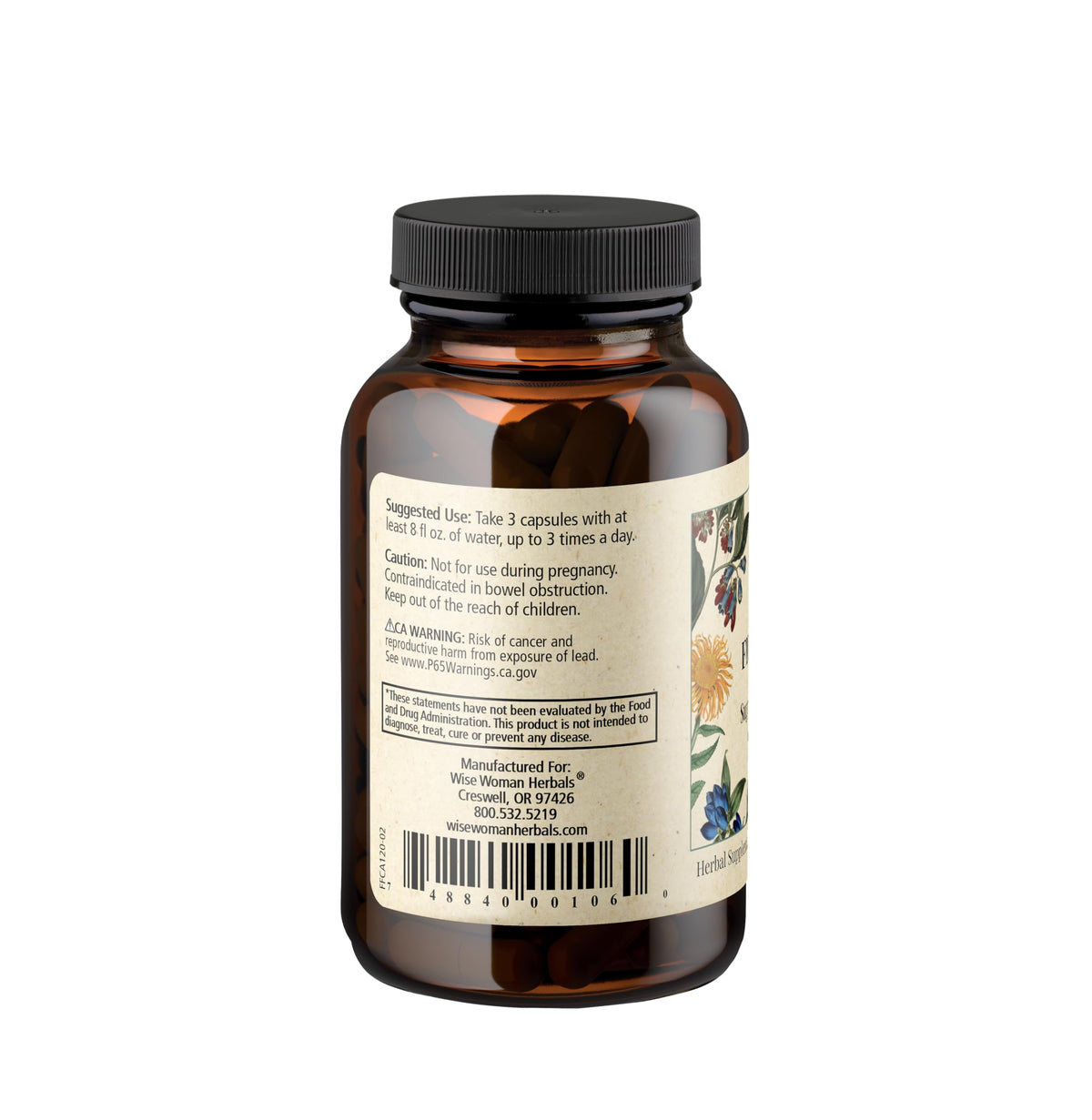 Étiquette du produit Wise Woman Herbals Capsules Fiber Flow
