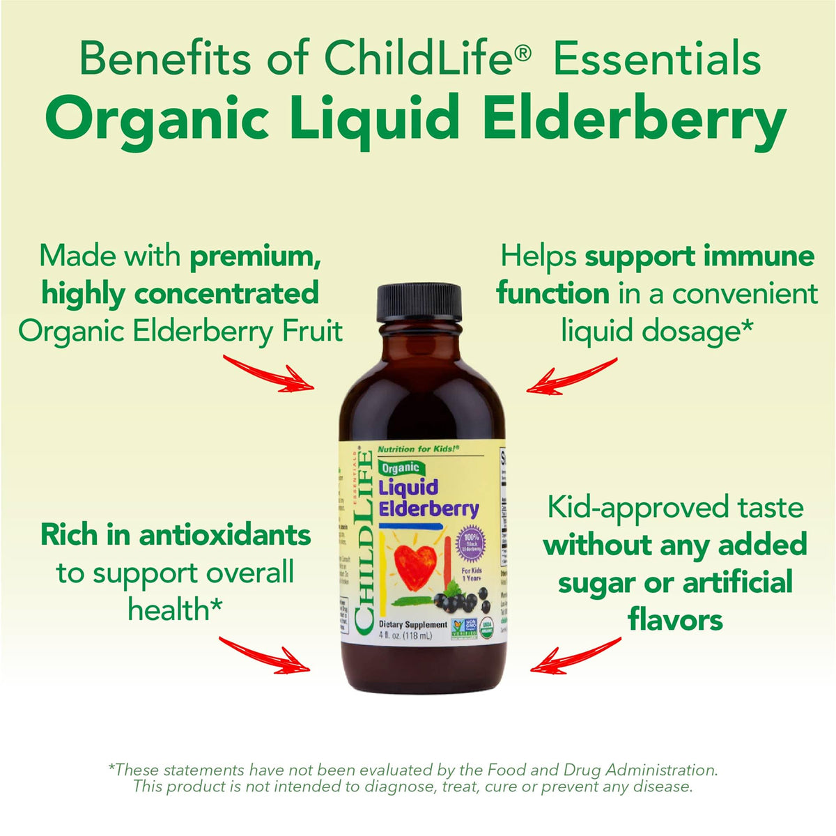 Étiquette du sirop de sureau bio pour enfants CHILDLIFE ESSENTIALS