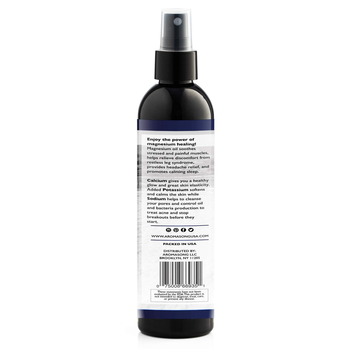 Étiquette du spray de magnésium Aromasong