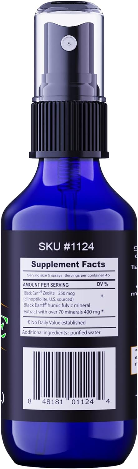 Étiquette du spray Zeolite Noir avec ingrédients