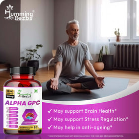Étiquette Humming Herbs Alpha GPC 300mg avec ingrédients