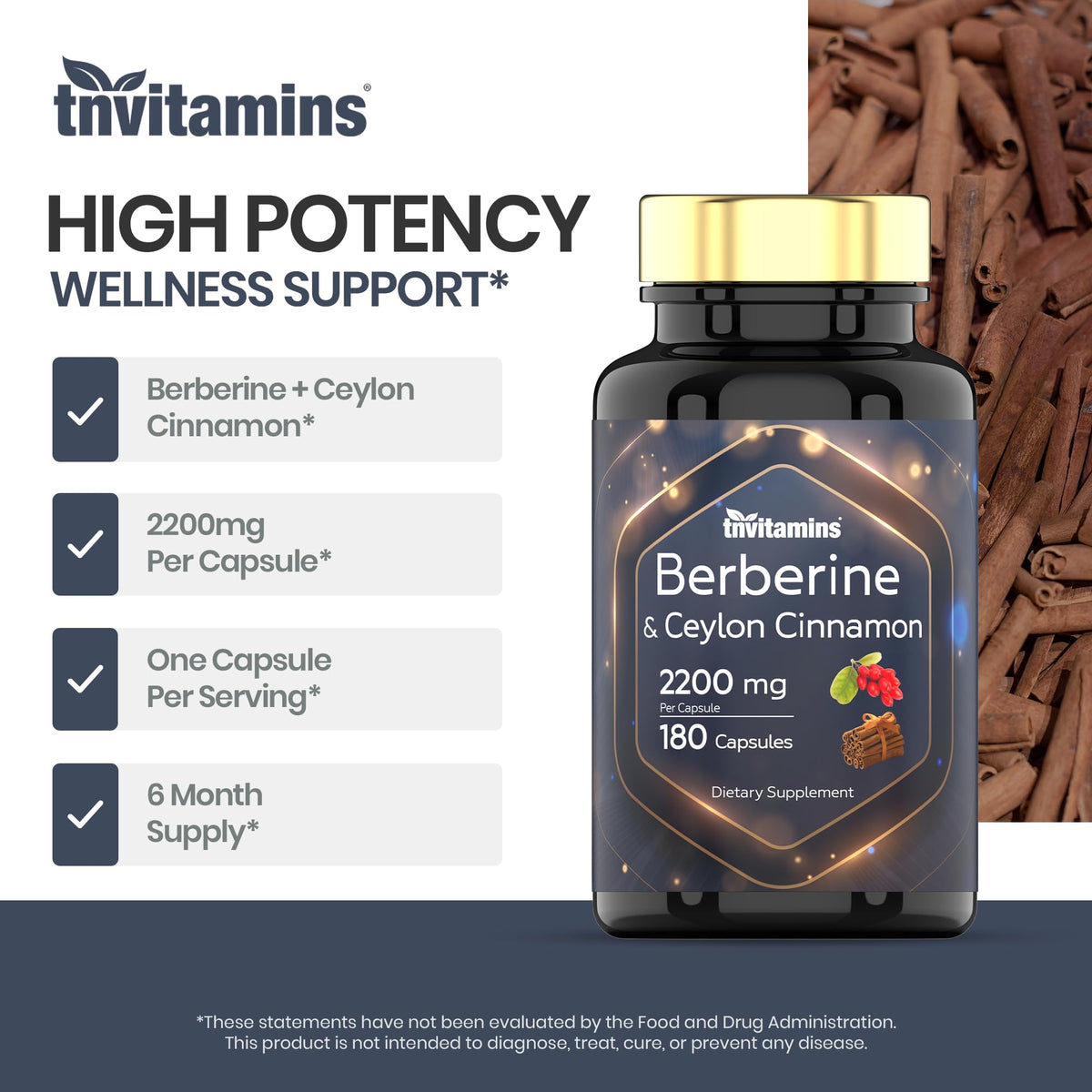 étiquette nutritionnelle de tnvitamins Berberine