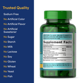 Étiquettes des ingrédients de Puritan's Pride Curcuma Curcuma 1000mg