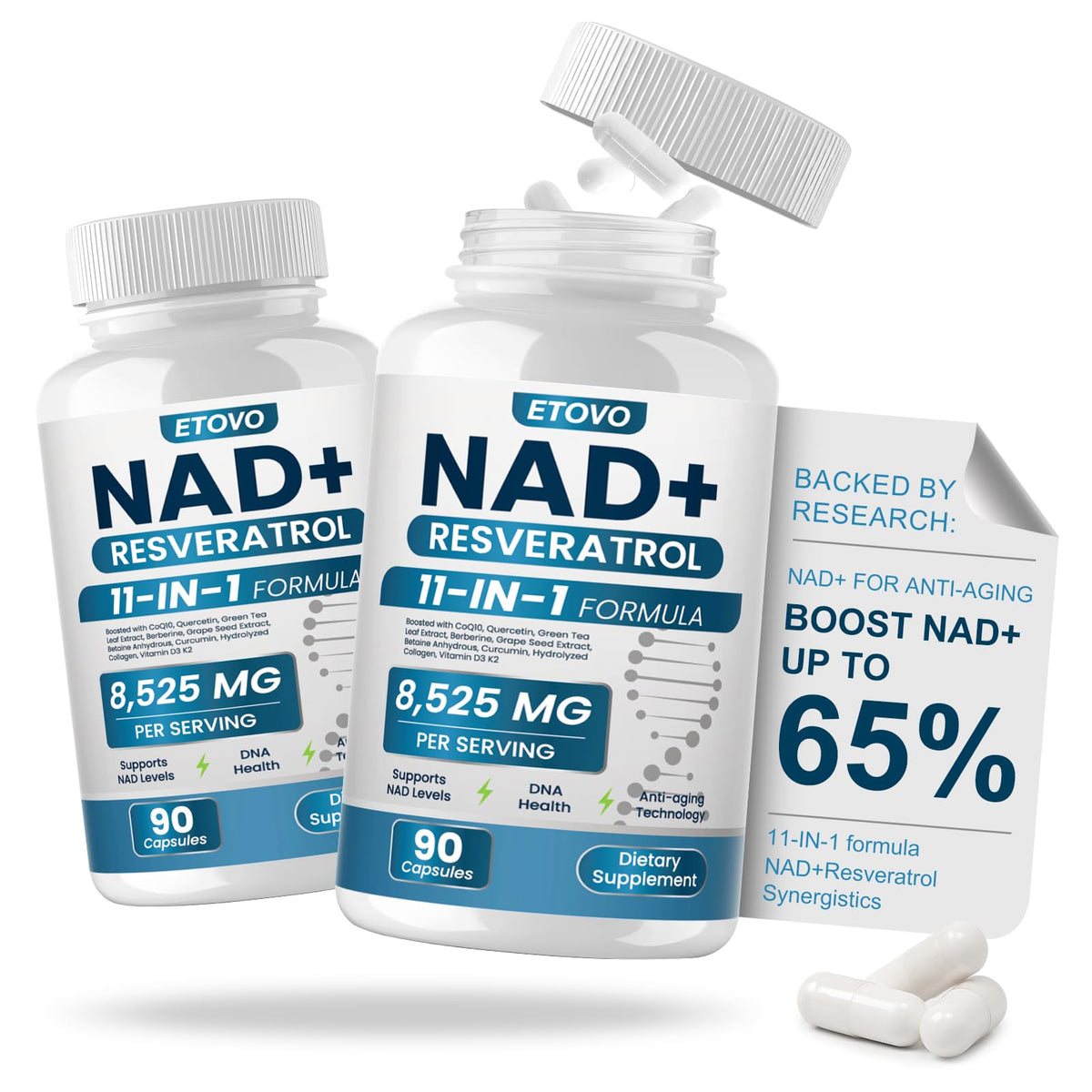 ETOVO Complément alimentaire NAD+ 8525 mg Liposomal face avant