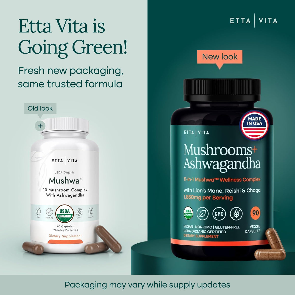 Etta Vita Complément Alimentaire Champignon 11-en-1 capsules en utilisation