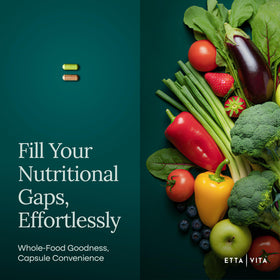 Etta Vita complément bio fruits et légumes sur une table