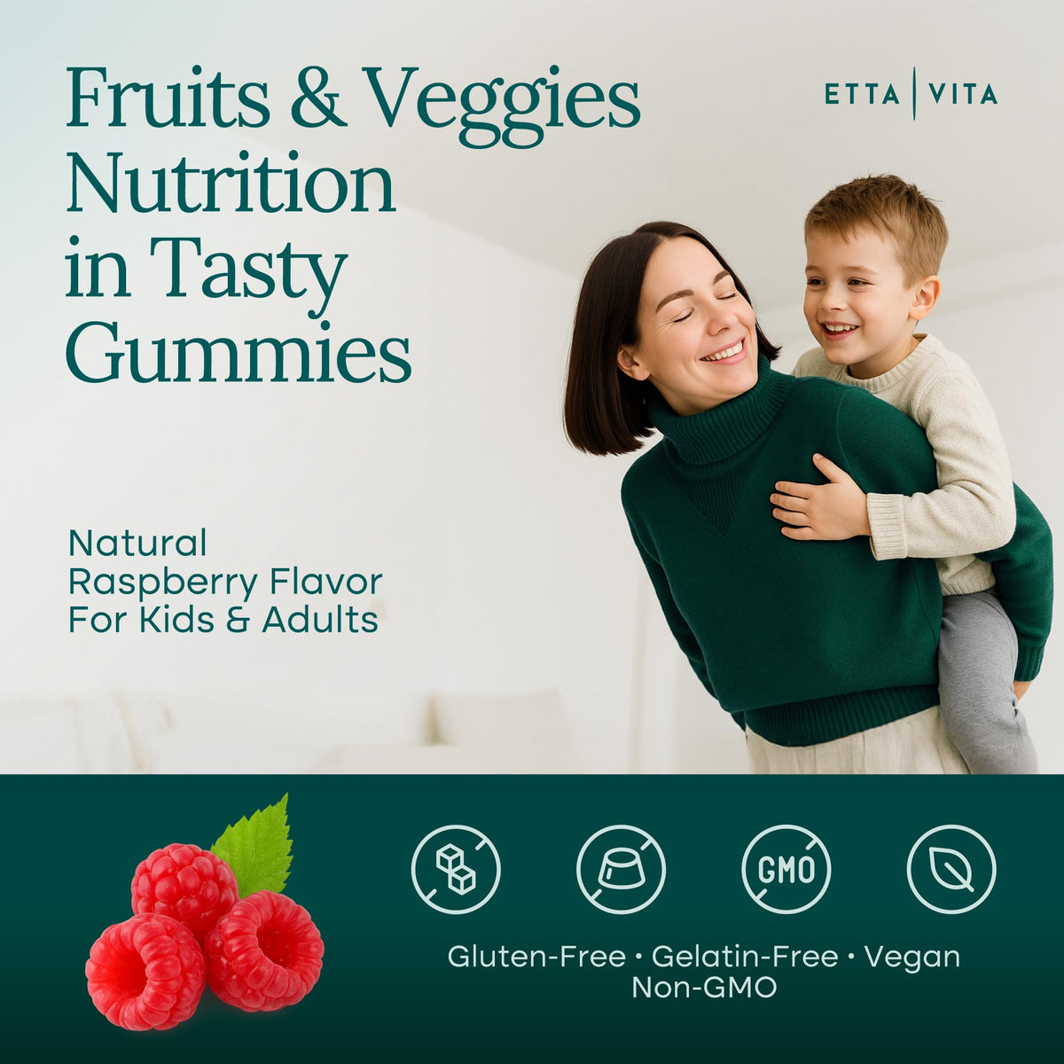Etta Vita Gummies Vitamines et Minéraux Sans Sucre - vue en gros plan des gummies