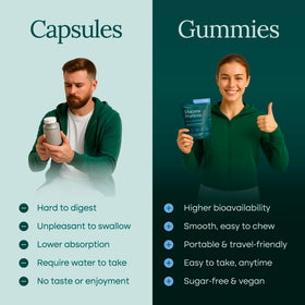 Etta Vita Mucuna Pruriens gummies, présentation sur une table