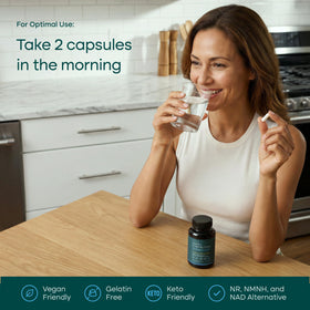 Etta Vita NMN 5-en-1 capsules sur un comptoir