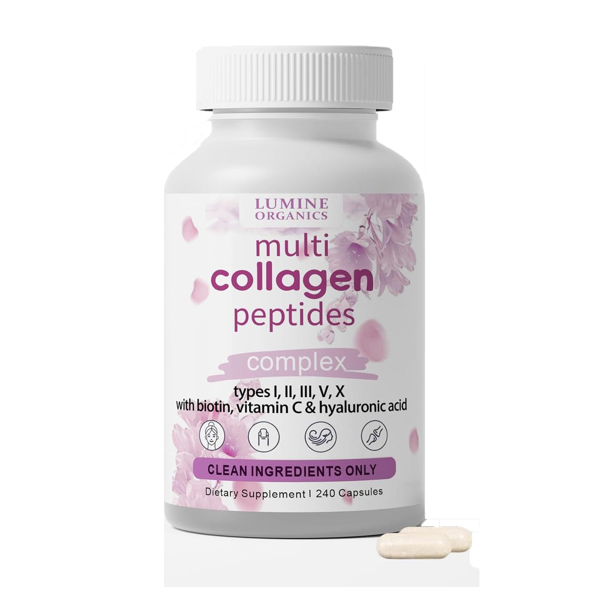 ETUIH Collagène Lumine Organics capsules 240, vue de face