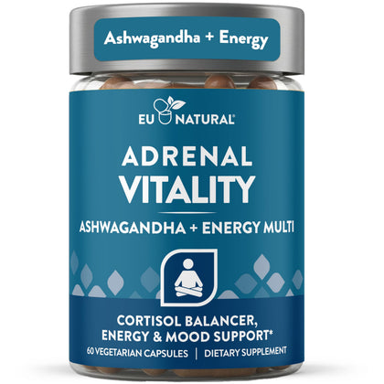 Eu Natural Complément Alimentaire Cortisol 60 Capsules Végétales vue de face
