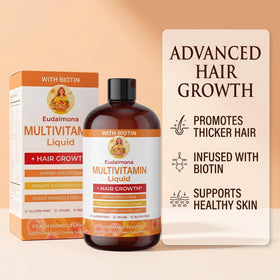 Eudaimona multivitamine liquide avec des fruits frais.