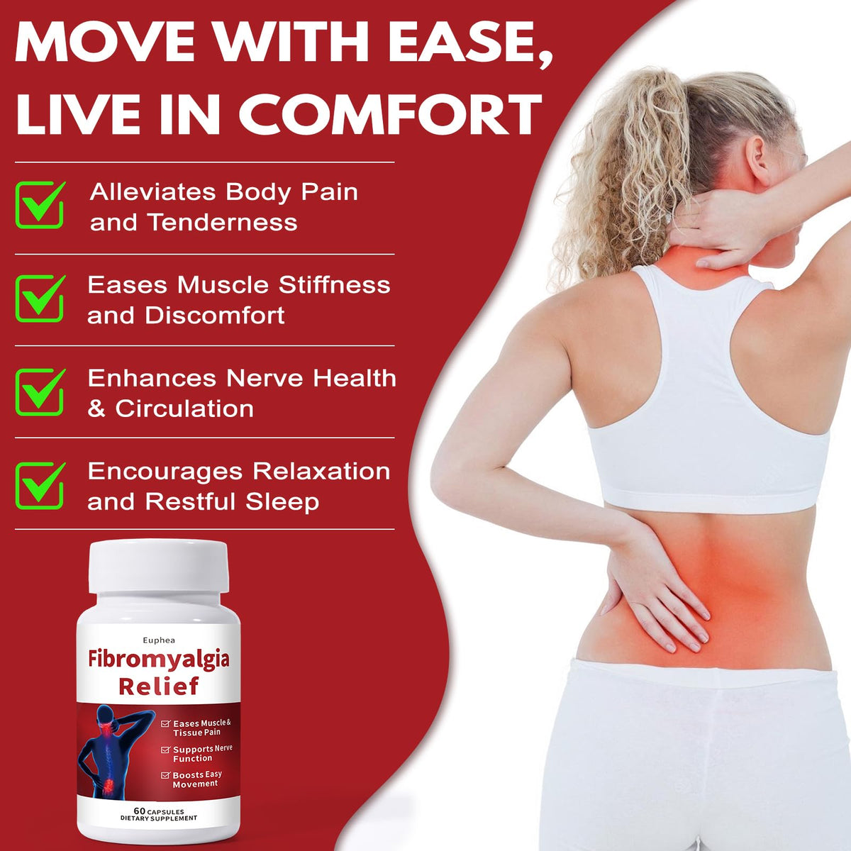 Euphea Complément Alimentaire Fibromyalgie 60 Capsules avec dosage recommandé