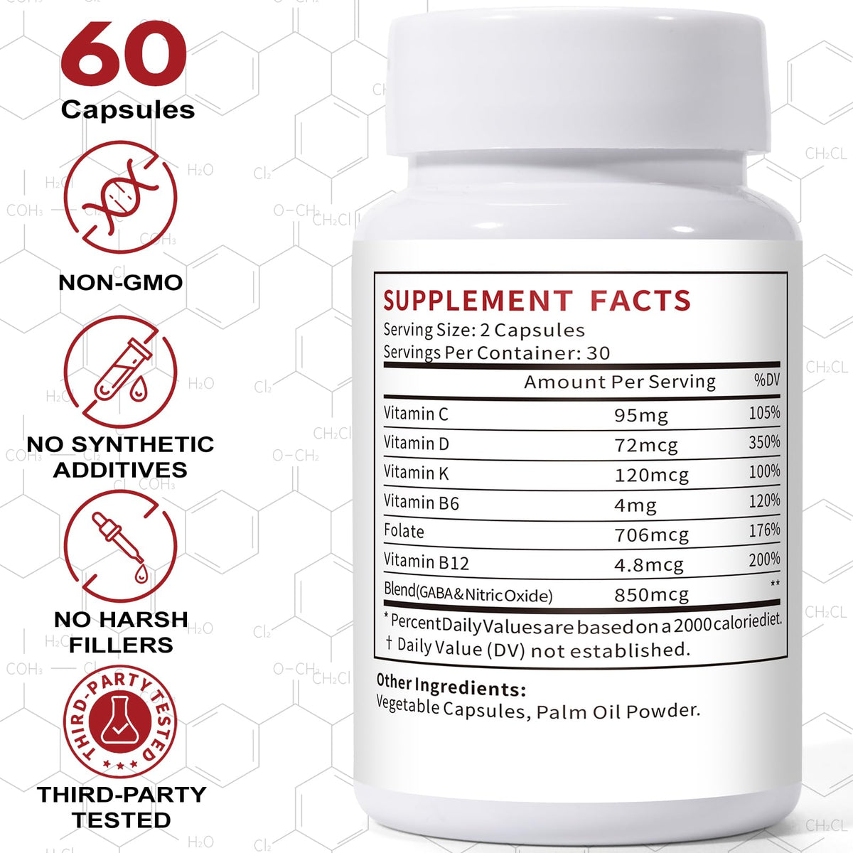 Euphea Complément Alimentaire Fibromyalgie 60 Capsules vue arrière