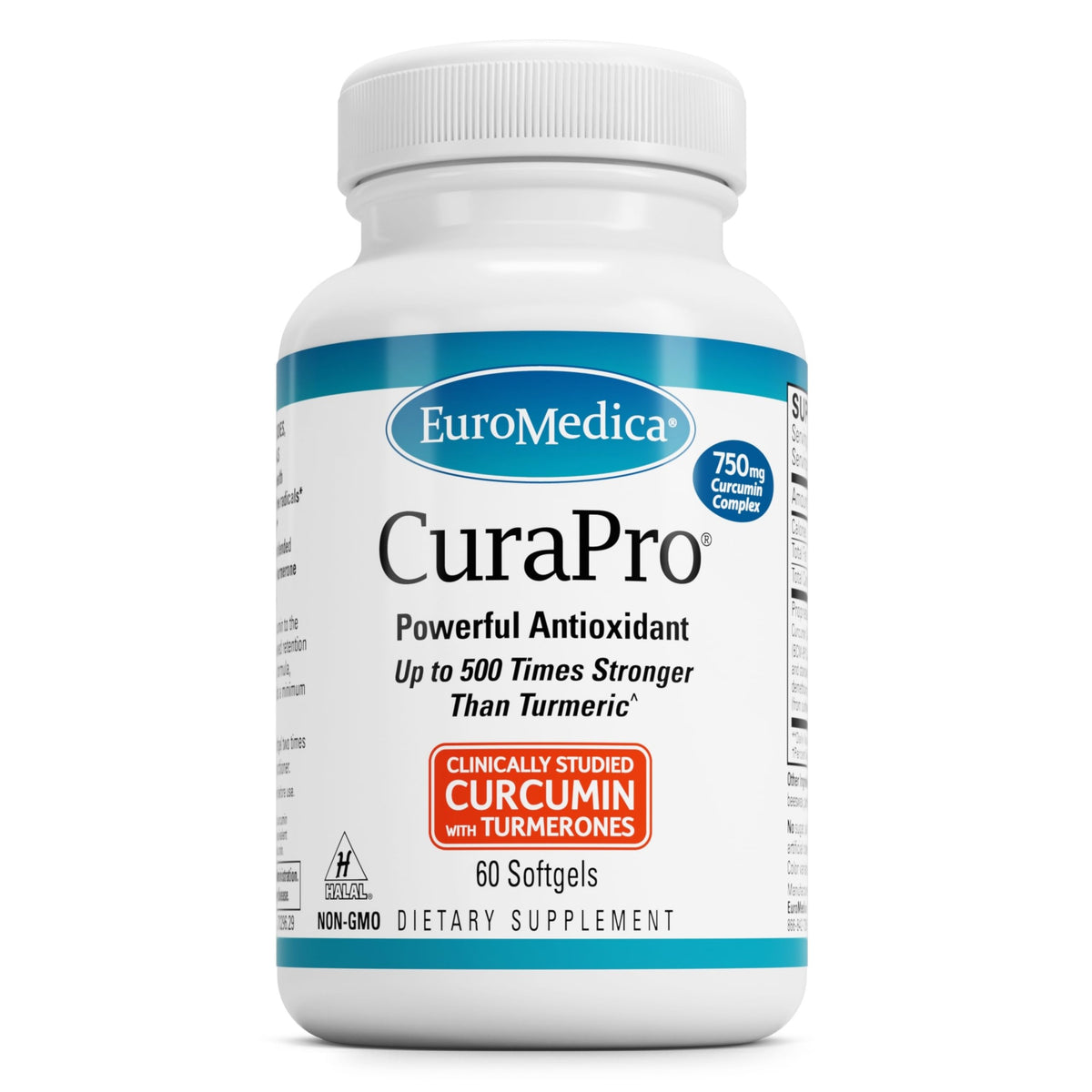 EuroMedica CuraPro 750 mg boîte vue avant avec étiquettes claires