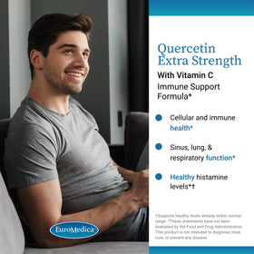 EuroMedica Quercetin Plus capsules sur une table