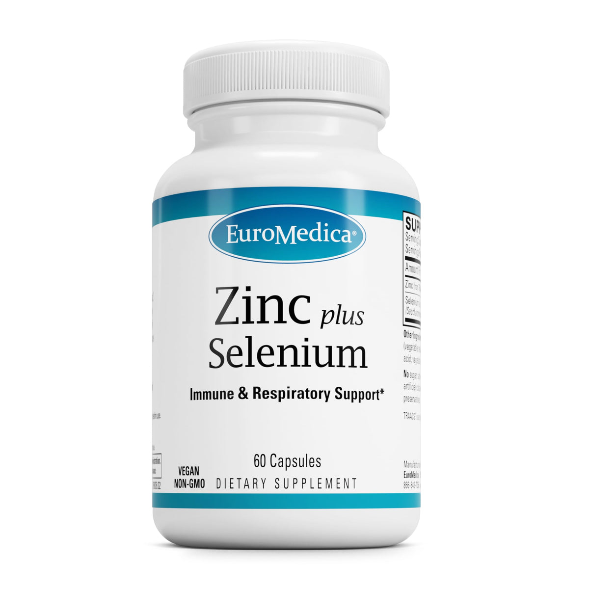 EuroMedica Zinc Plus Sélénium 60 capsules, vue de l'emballage avant